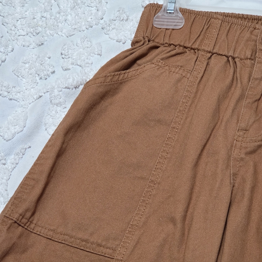 ​Rewash Wide Leg Khaki Pants Brown Rust Coastal Boho Casual 100% Cotton Sz S - Picture 9 of 10